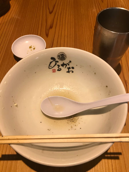 「しおラーメン大盛り」@塩らーめん専門 ひるがお 人形町店の写真