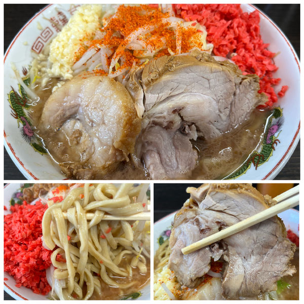 「小ラーメン800円 紅生姜50円 ニンニク」@ラーメン二郎 川越店の写真