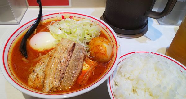「中本純豆腐+チャーシュー2枚+北極味玉+ネギ+ライス」@蒙古タンメン 中本 御徒町店の写真