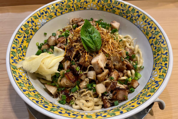 「【限定】混ぜそば「流星群」900円+ジャスタウェイ100円」@中華そば すばる食堂の写真