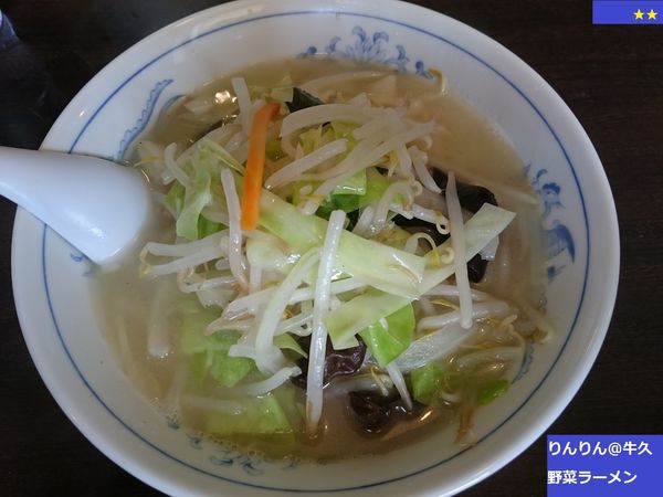 「野菜ラーメン」@中華団欒食堂 りんりんラーメンの写真