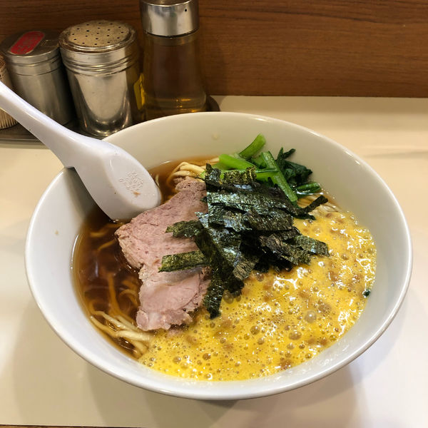 「納豆らぁめん　大盛り」@らぁめん ほりうち 新橋店の写真