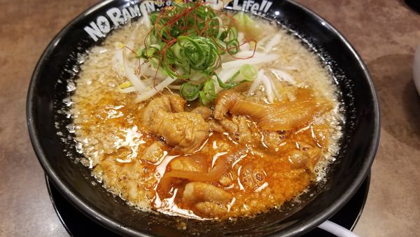 「１２月限定　旨辛ホルモンラーメン」@おおぼし 松本桐店の写真