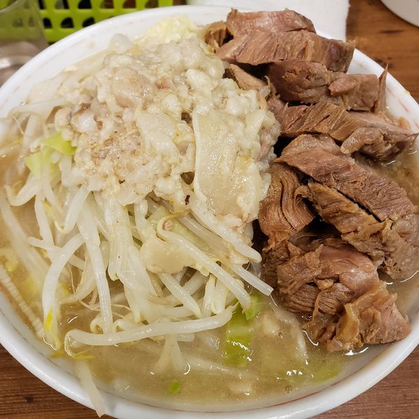 「小ダブル＋ネギ入り」@ラーメン二郎 品川店の写真