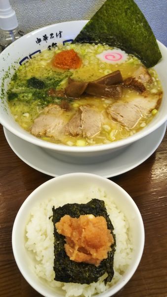「山形味噌ラーメン(ランチサービス韓国風明太ご飯)」@中華そば 馥の写真
