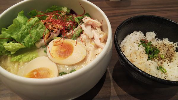 「味玉鶏白湯塩そば」@鶏白湯らーめん 自由が丘蔭山 有明ガーデン店の写真