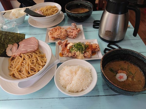 「魚介濃厚つけめん+ﾁｷﾝ南蛮セット」@らーめん 岡田の写真