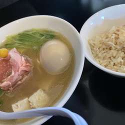 粗炊中華そばnormal塩煮卵＋鯛炊き込みご飯