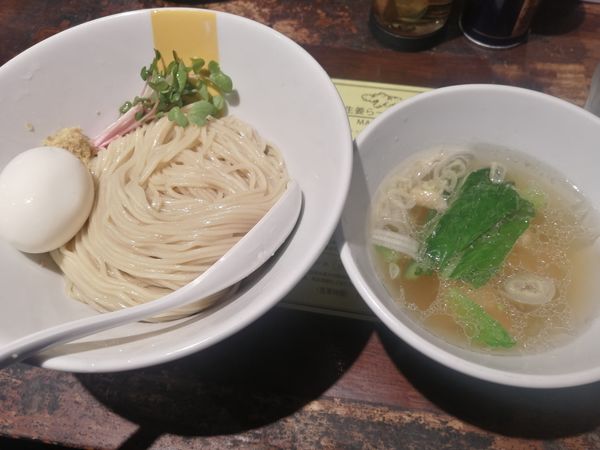 「塩生姜つけ麺¥950＋味玉（クーポン）」@塩生姜らー麺専門店MANNISHの写真