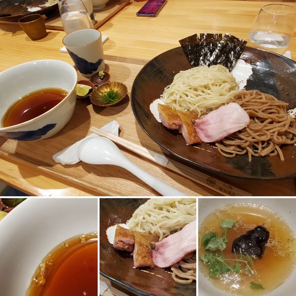 「つけ麺(醤油)+出汁割り(本枯れ節)」@飯田商店 湯河原本店の写真