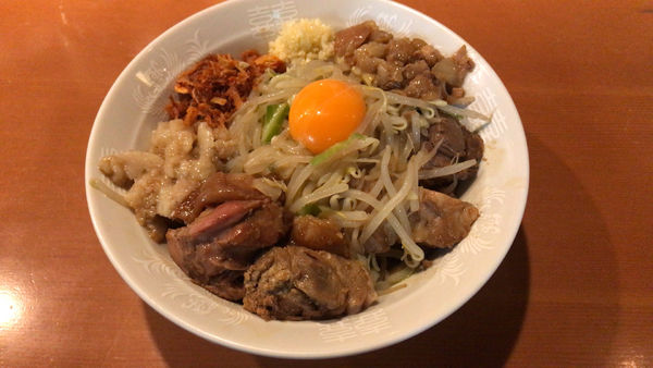 「汁なし ミニ 150g （豚1枚） ￥700」@麺屋 長次郎の写真