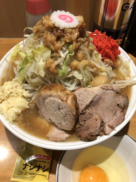 「ラーメン(大)+紅しょうが+生たまご+ナシナシ」@麺屋 神工の写真