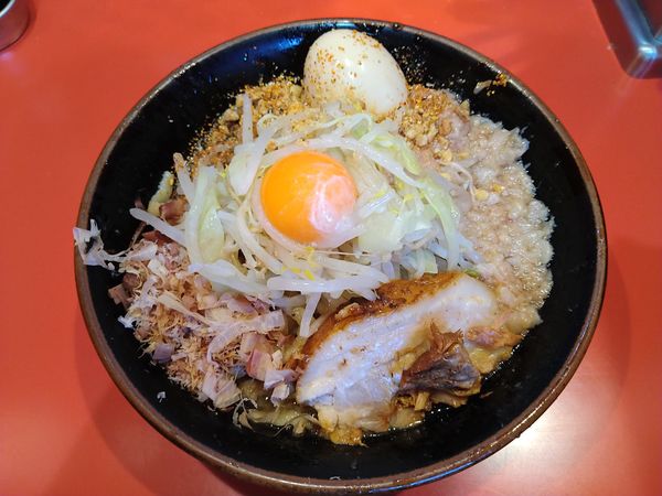 「まぜそばミニ（850円）+味玉（100円）」@麺屋 桐龍の写真