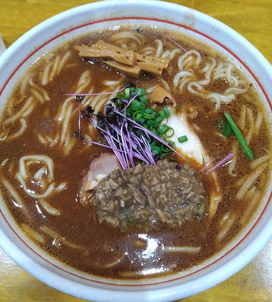 「ポルチーニ茸の黄金味噌らー麺（大盛り）」@麺屋 ぬまたの写真