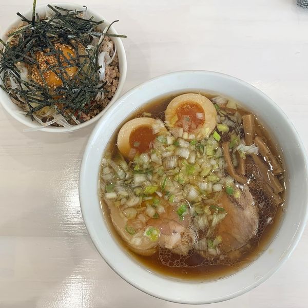 「特製中華そば  辛味ご飯」@中華そば ふくみみの写真