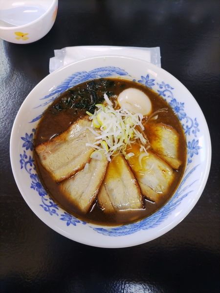 「たじま屋チャーシューメン+煮玉子  ﾒﾝﾏ抜き」@らーめん たじま屋の写真