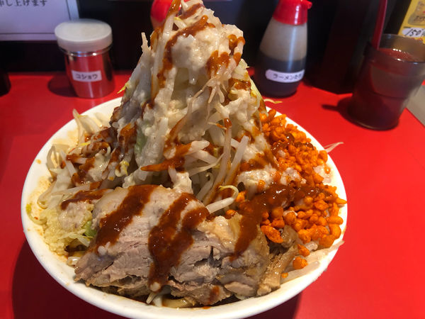 「シビレ300+野菜+アブラ+ニンニク小　790+100」@ラーメン祐三の写真