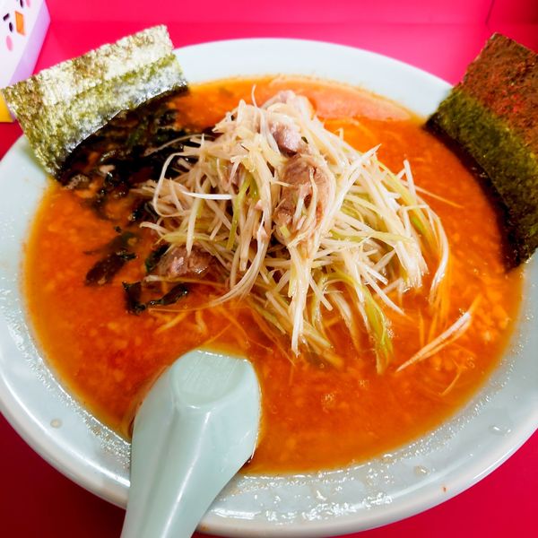 「ネギラーメン760円　辛味スパイス70円」@ラーメンショップ 境店の写真