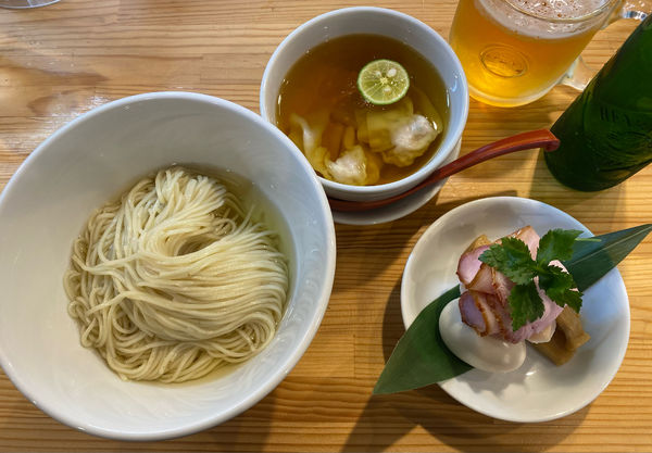 「濃厚清湯 白醤油つけ麺」@自家製麺 くろ松の写真
