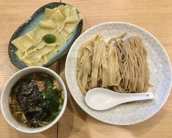 「合盛つけめん+極平らめん 1050円」@麺や 麦ゑ紋の写真