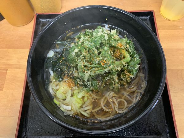 「春菊天そば 440円」@蕎麦たつ 浜松町店の写真