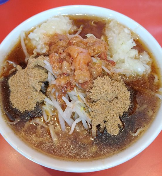 「らーめんミニ+煮干し粉Ｗ、玉ねぎＷ」@麺屋 桐龍 久喜店の写真