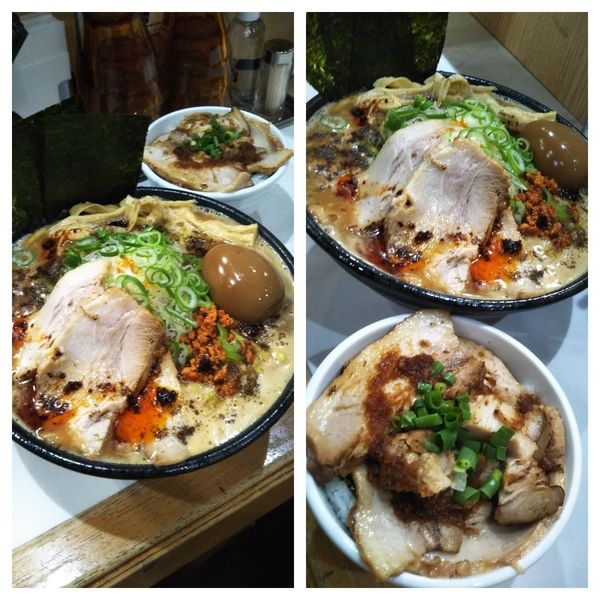 「【夜限定】ピリ辛味噌らーめん大盛り➕チャーシュー丼」@麺屋 扇 SENの写真