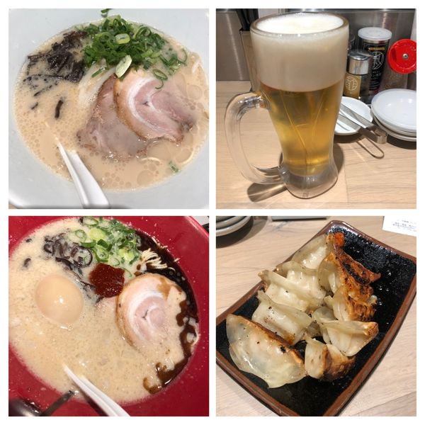 「白丸元味890初回550赤丸玉子1000」@博多一風堂 駒沢公園店の写真