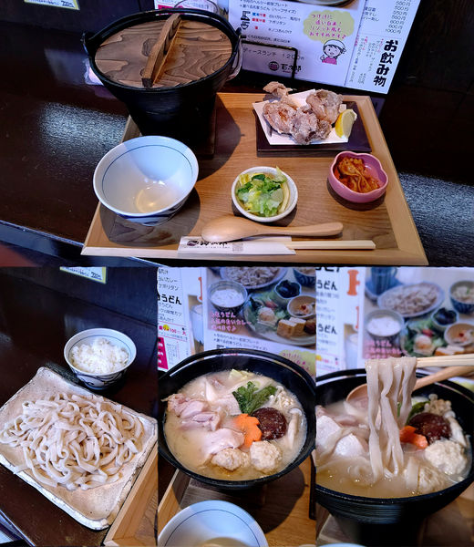 「『那須地鶏の鳳凰美田酒粕うどんすき鍋+ザンギ』」@氏家うどん食堂 百次郎の写真