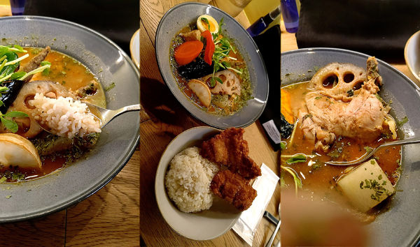 「『チキンとお野菜のスープカレー(辛さ3)+ザンギ』」@スープカレー鳩時計の写真