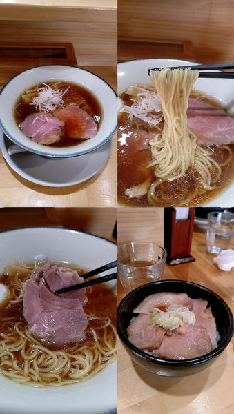 「『中華そば 醤油+炙り焼豚丼 醤油(¥790+300)』」@中華そば 一清の写真