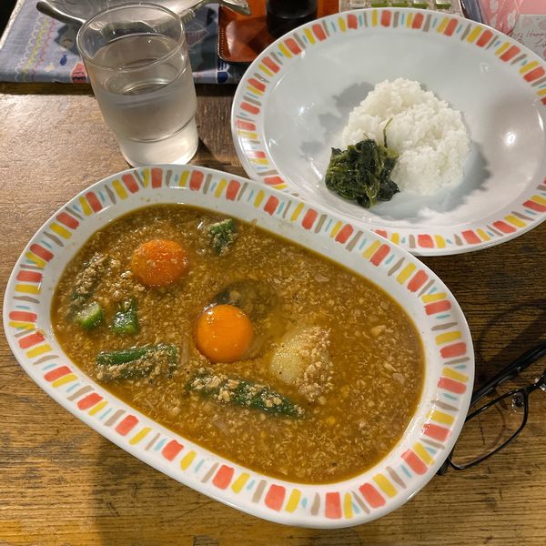 「ナット・挽肉ベジタブル（20番）」@村上カレー店 プルプルの写真