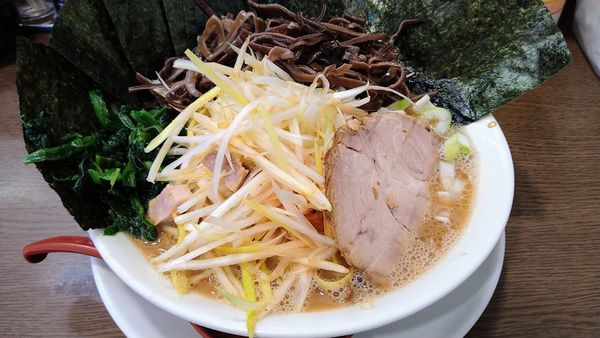 「ネギラーメン(麺硬め・味濃いめ)+海苔・キクラゲ」@うまいヨ ゆうちゃんラーメンの写真