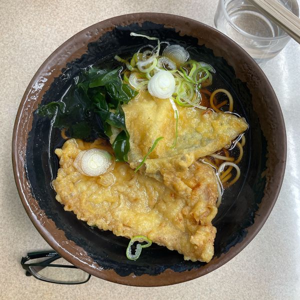 「豚天そば＋あじ天」@肥後一文字やの写真