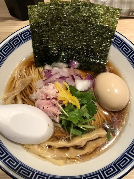 「特製あご煮干しそば1130円」@中華そば 竹むらの写真