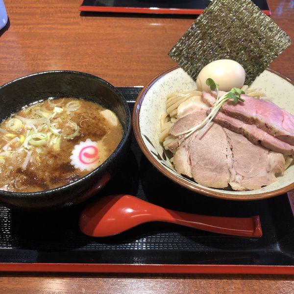 「限定 濃厚豚骨魚介つけ麺 トッピング」@中華そば 蓮の華の写真