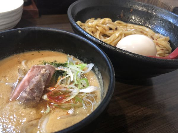 「辛味噌つけ麺（味玉TP）」@味噌専門 麺屋大河の写真
