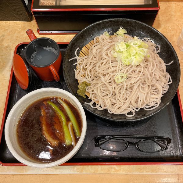 「鴨せいろ（二枚盛り）」@小諸そば 新南口店の写真