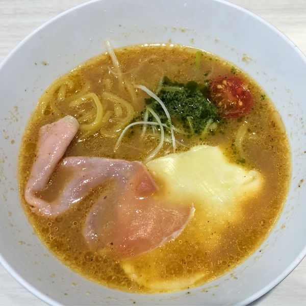 「バジル味噌ラーメン360円」@魚べい 千葉ニュータウン店の写真