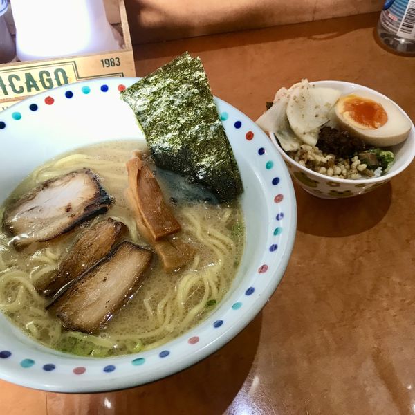 「らーめんセット￥600」@麺一真の写真