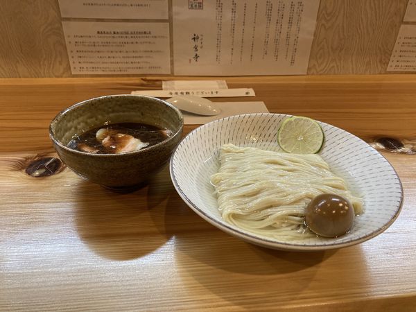 「鰹昆布出汁醤油つけそば【味玉入り】」@つけそば神宮寺の写真