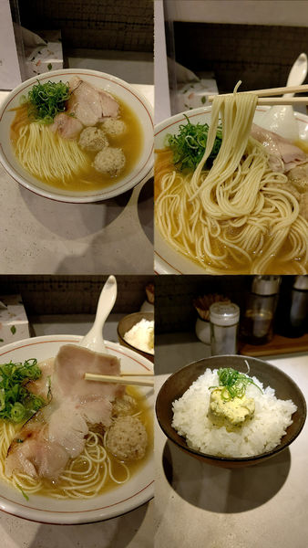 「『濃厚鶏ソバ しお+自家製なんこつ鶏だんご+ガリバタめし』」@麺 コレキヨの写真