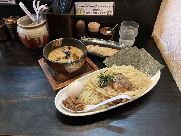 「名古屋つけそば(全のせ)」@豚そば ぎんや 黒川本店の写真