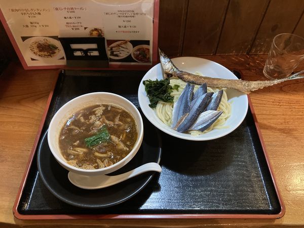 「酢じめサンマゆず八丁味噌つけ麺」@麺創 なな家の写真