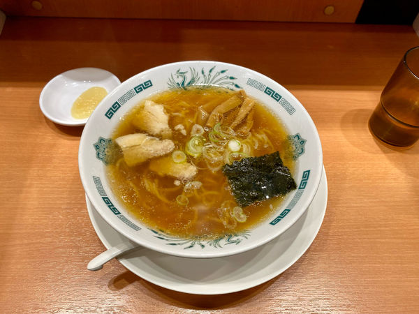 「中華そば390円 無料おろしニンニク」@日高屋 京成船橋店の写真