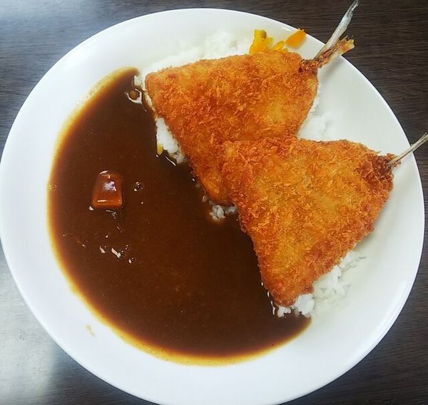 「アジフライカレー300円」@ビジネス民宿武蔵の写真