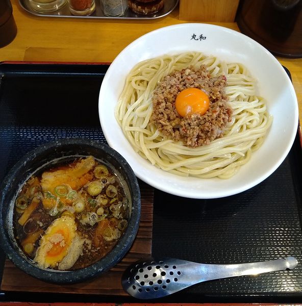 「嘉六つけ麺780円＋台湾ミンチ120円＋生卵50円」@つけ麺丸和 名駅西店の写真