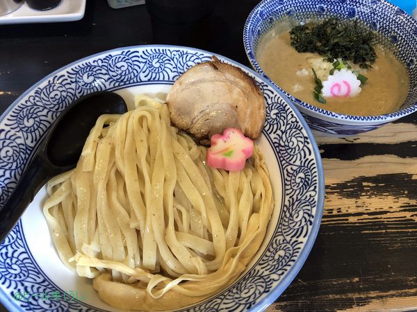 「１４周年限定つけ麺中盛(1300円)、追い飯(500円)」@狼煙 〜NOROSHI〜の写真