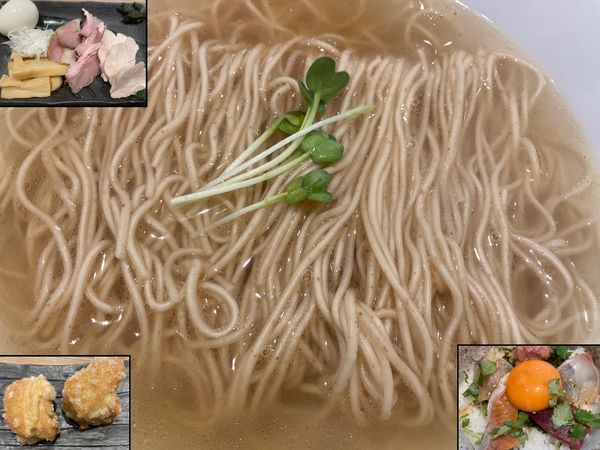「饗～だし麺塩＋悶絶～ミニ海鮮づくし茶漬け＋白だし唐揚げ」@だし麺屋 ナミノアヤの写真