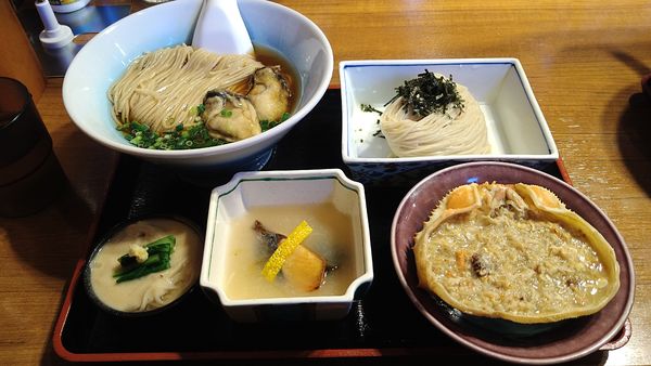 「【限定】うみのそば¥1500+ビール+獺祭2+海鮮丼¥500」@寿製麺よしかわ 川越店の写真